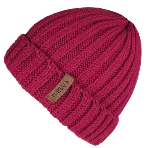 Warm Fleece Lining Casual Warm Knitted Winter Beanie