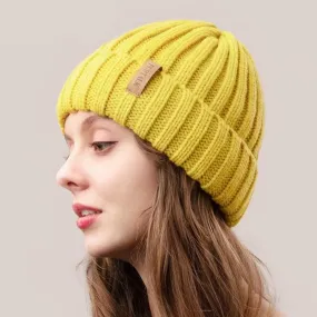 Warm Fleece Lining Casual Warm Knitted Winter Beanie