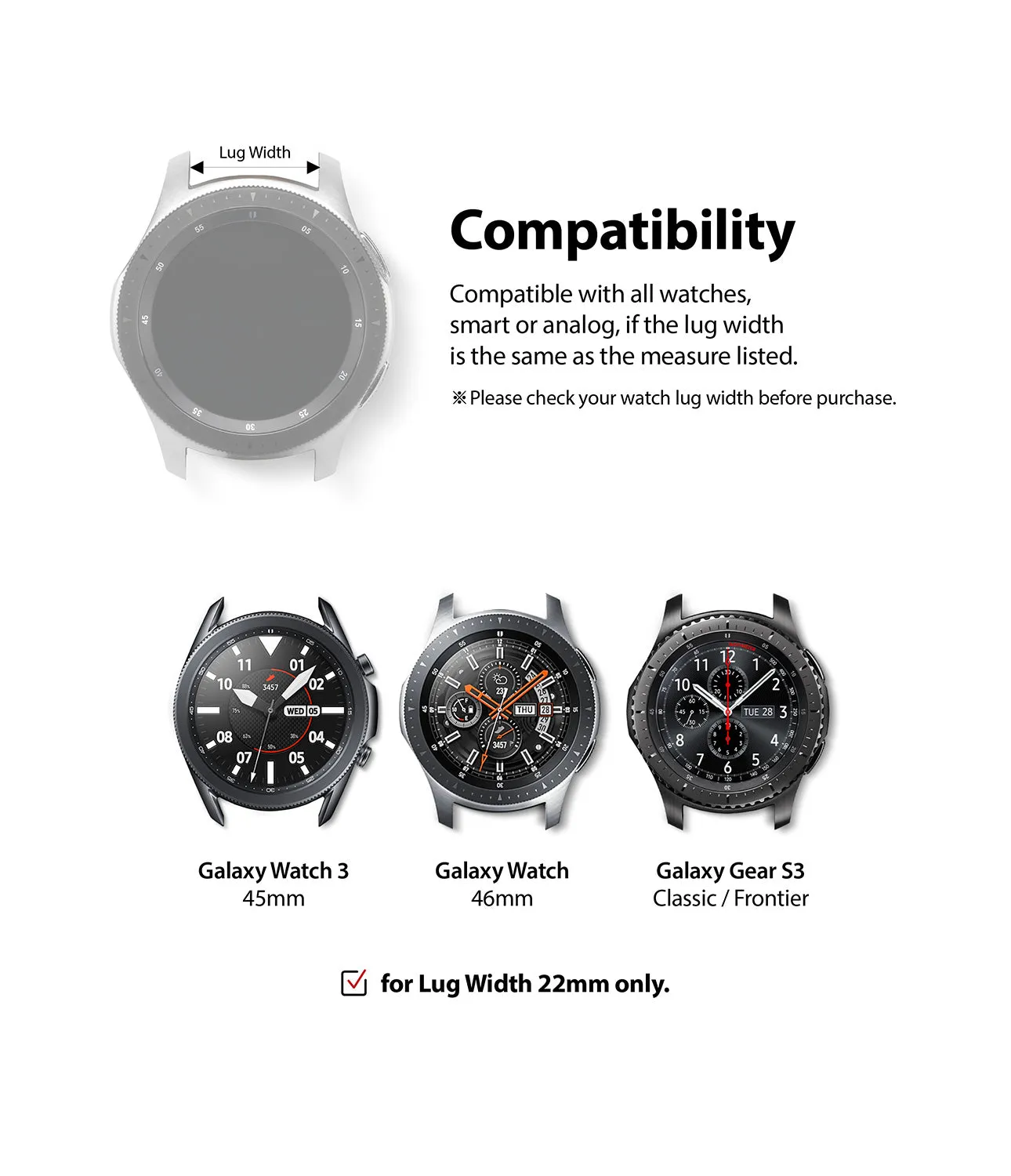 Watch Lug 22mm | Metal One Band α - Silver