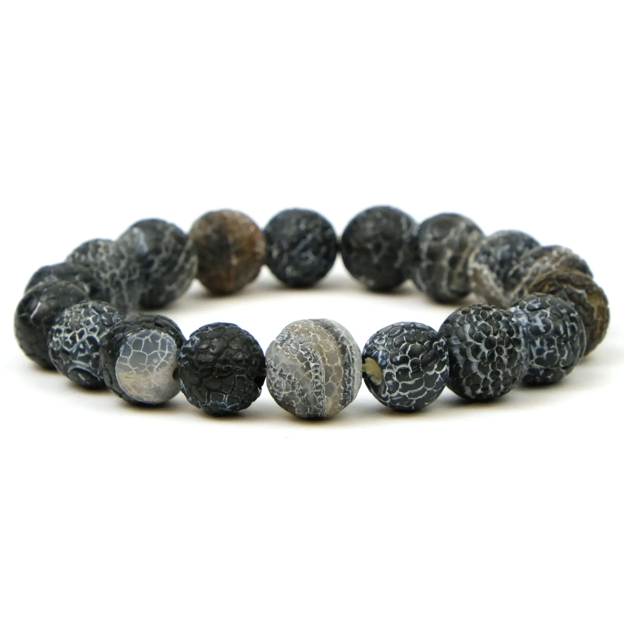 Weathered Agate 10mm Stretch Bracelet