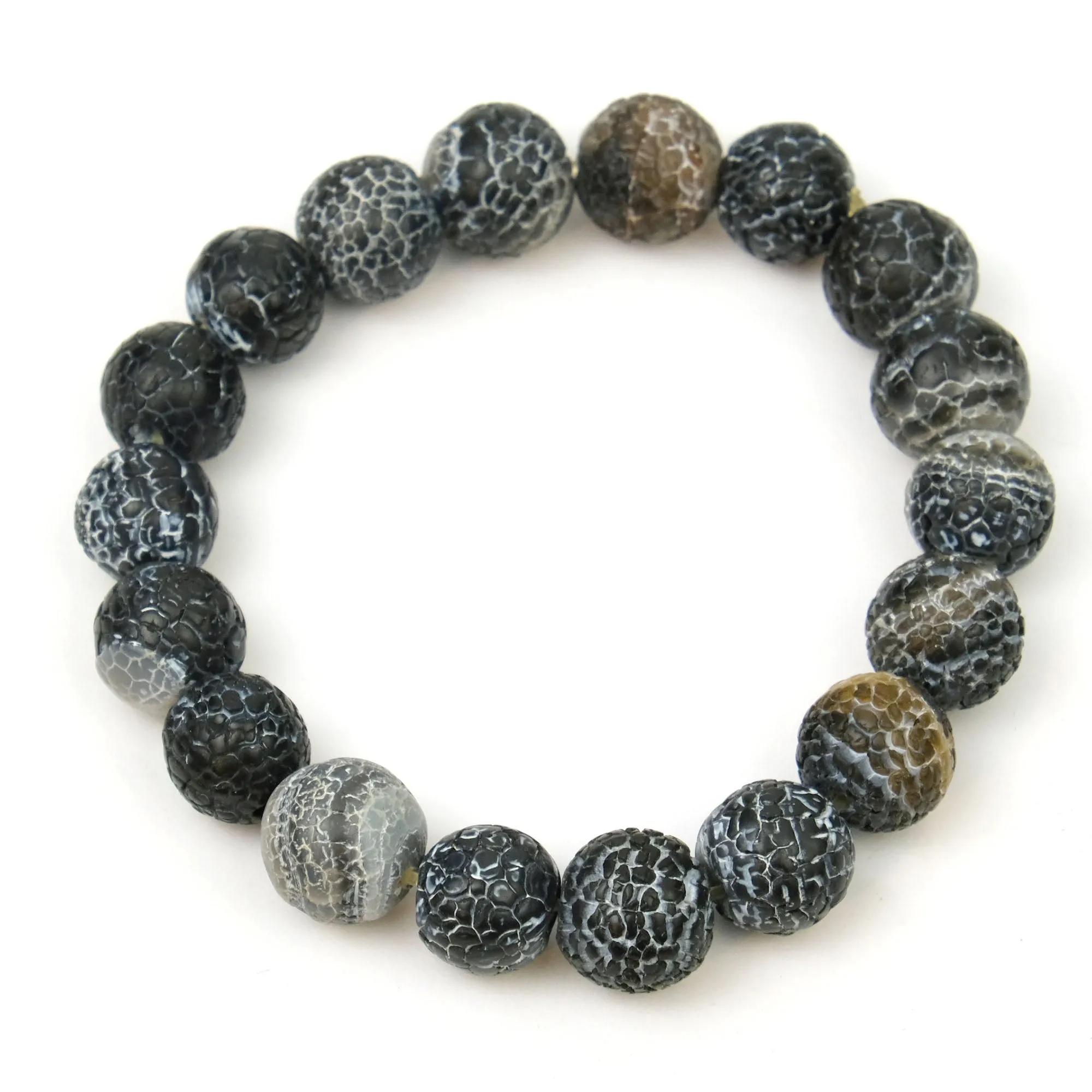 Weathered Agate 10mm Stretch Bracelet