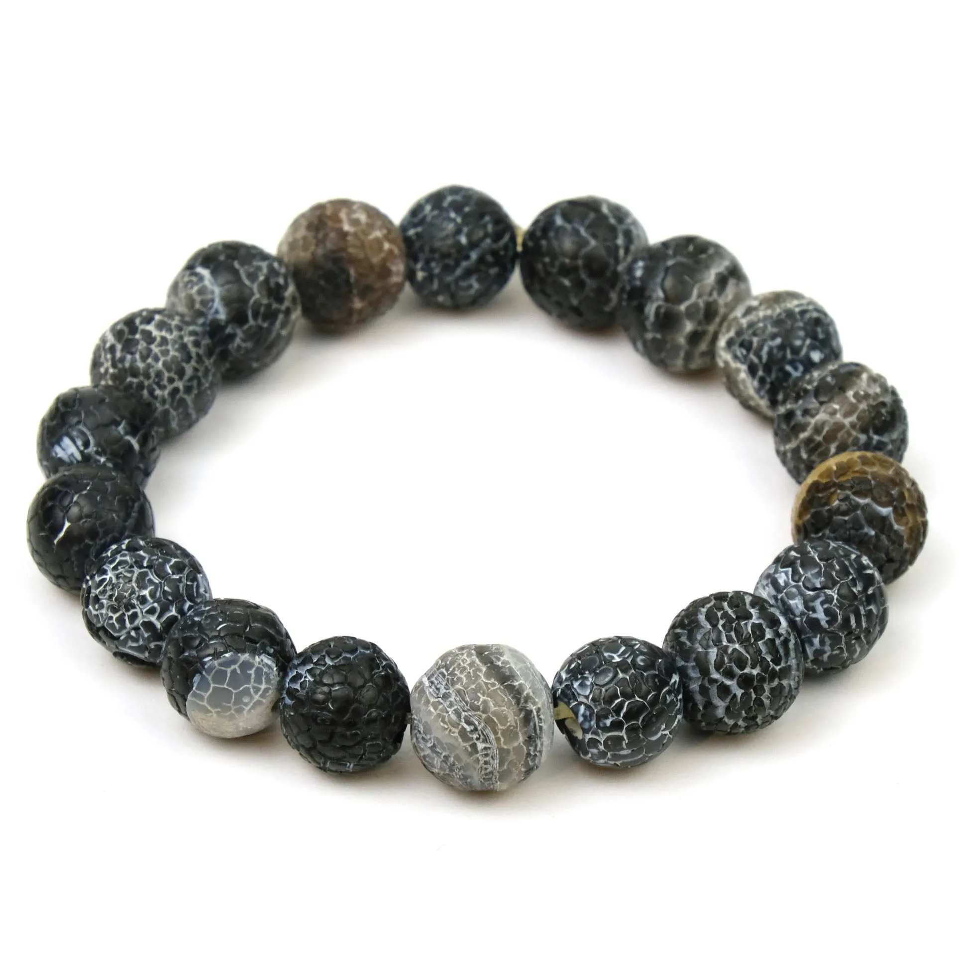 Weathered Agate 10mm Stretch Bracelet