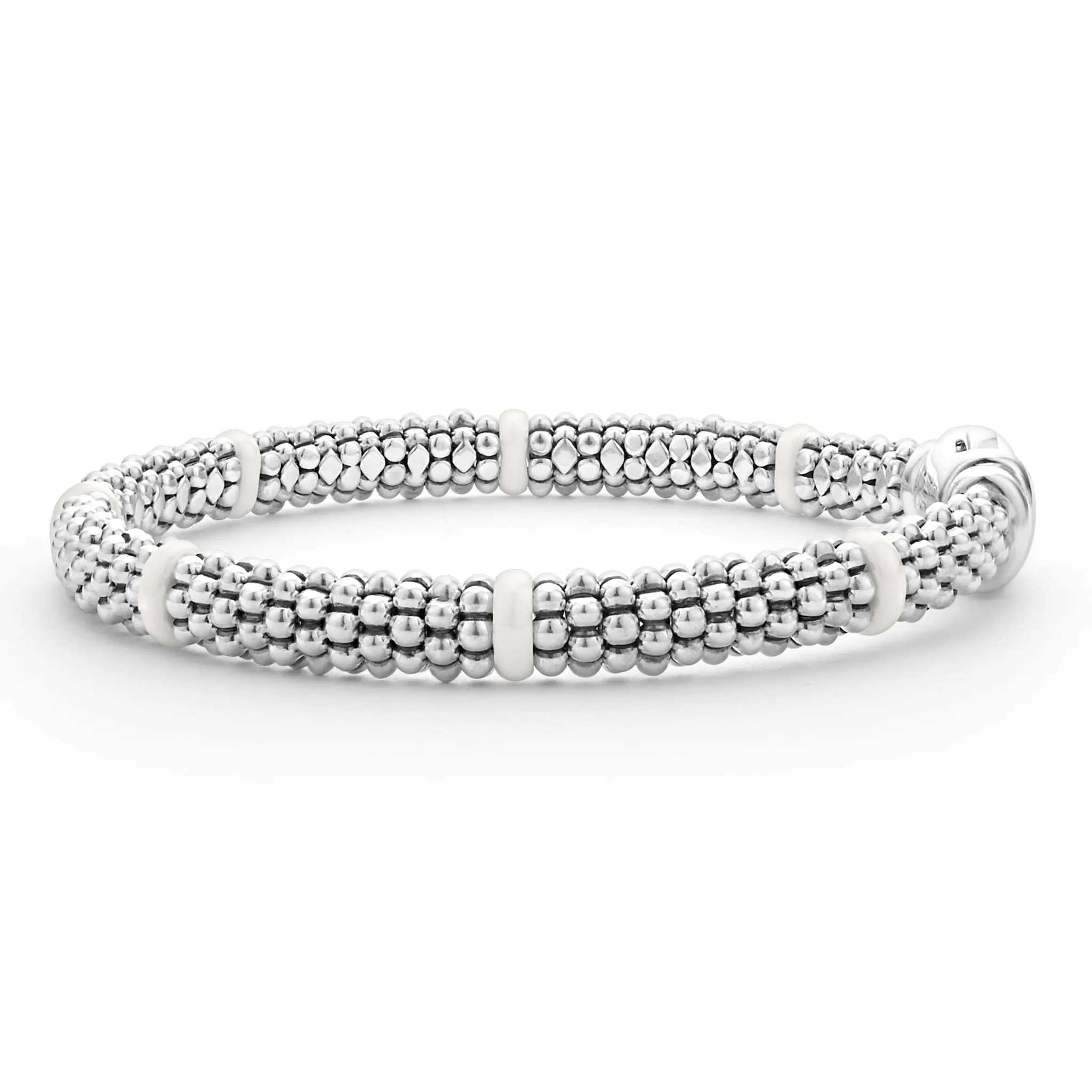 White Caviar Ceramic Station Caviar Bracelet | 6mm