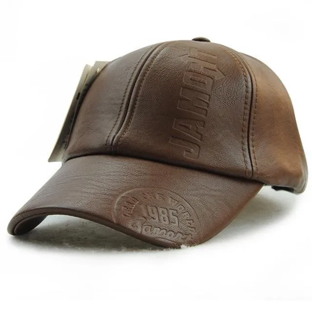 Xthree New fashion high quality fall winter men leather hat Cap